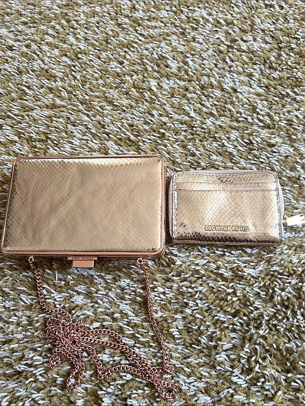 MICHAEL KORS Gold Crossbody Bag with Wallet
